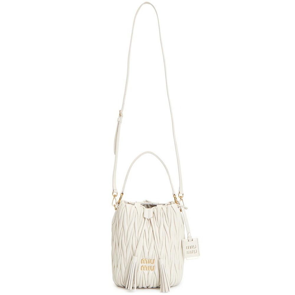 Miu Miu Matelasse leather bucket Shoulder bag White - Picture 7 of 10